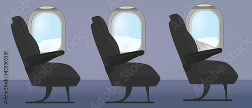 Airplane window and airseat. vector