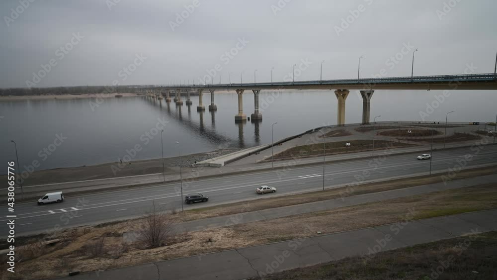 Volgograd bridge across the Volga River, one of the largest transport