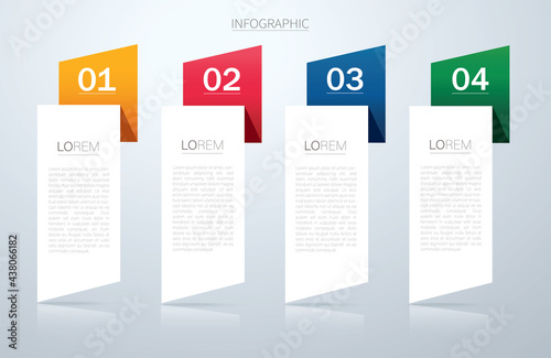 info graphic Vector template with 4 options. Can be used for web, diagram, graph, presentation, chart, report, step by step infographics. 