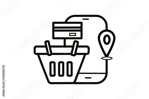 line, add, trolley, cart, touch, editable, delivery, electronic, filled, e-commerce, computer, tablet, flat, cellphone, glyph, eshop, mobile shop, clipart, linear, telephone, purchase, mobile, commerc photo