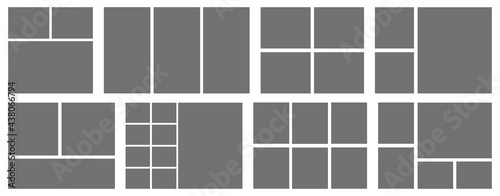Photo collage. Vector set of collage frame for photos and pictures, montage frame photography, illustration, pattern montage frame, abstract vector background.