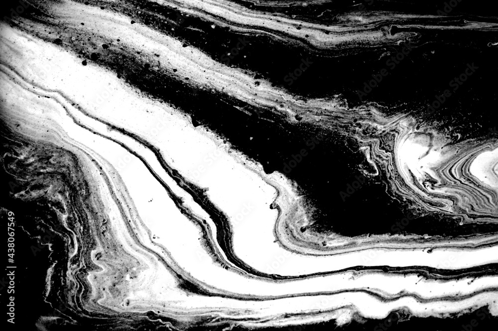 Black and white abstract agate ripple imitation.