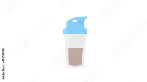 Vector Isolated Illustration of a Protein Shaker. Protein Shaker Flat Icon