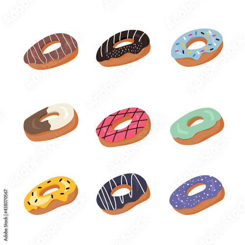 Sweet donuts flat element i...