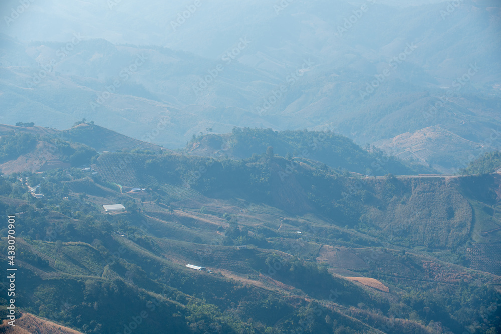 Doi Pha Tang Viewpoint, a tourist attraction in Thailand.