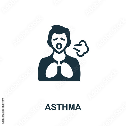 Asthma icon. Monochrome simple element from coronavirus symptoms collection. Creative Asthma icon for web design, templates, infographics and more