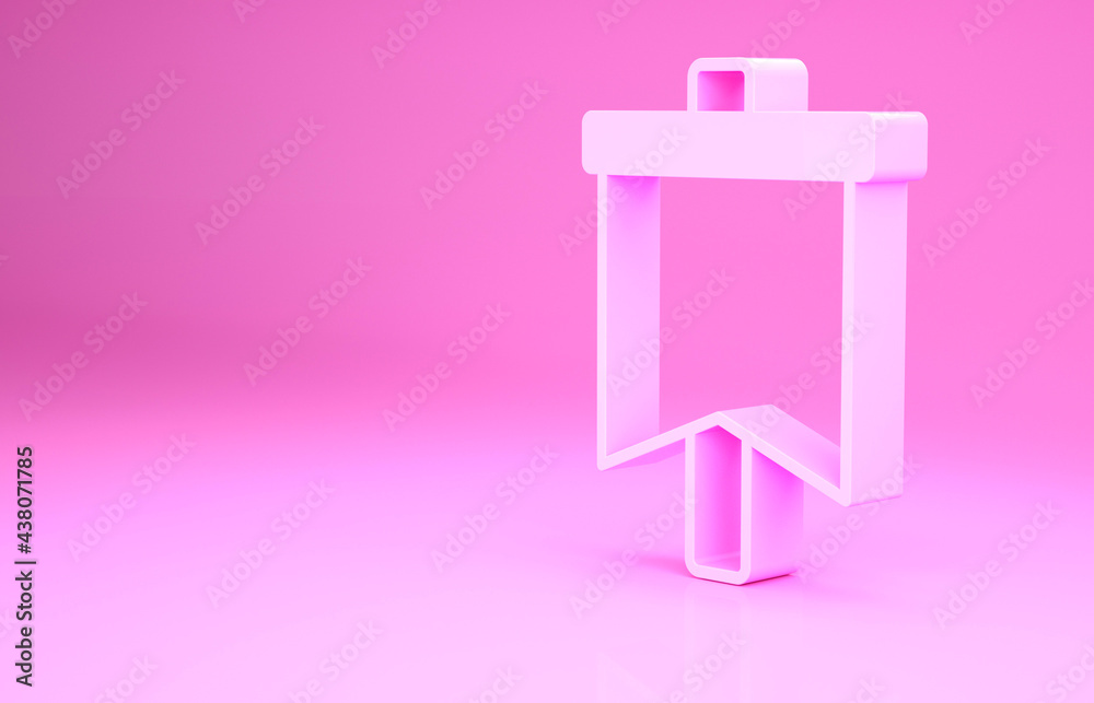Pink Flag icon isolated on pink background. Victory, winning and conquer adversity concept. Minimalism concept. 3d illustration 3D render Pink Flag icon isolated on pink background. Victory, winning and conquer adversity concept. Minimalism concept. 3d illustration 3D render