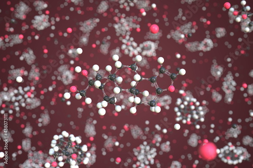 Cafestol molecule. Conceptual molecular model. Chemical 3d rendering