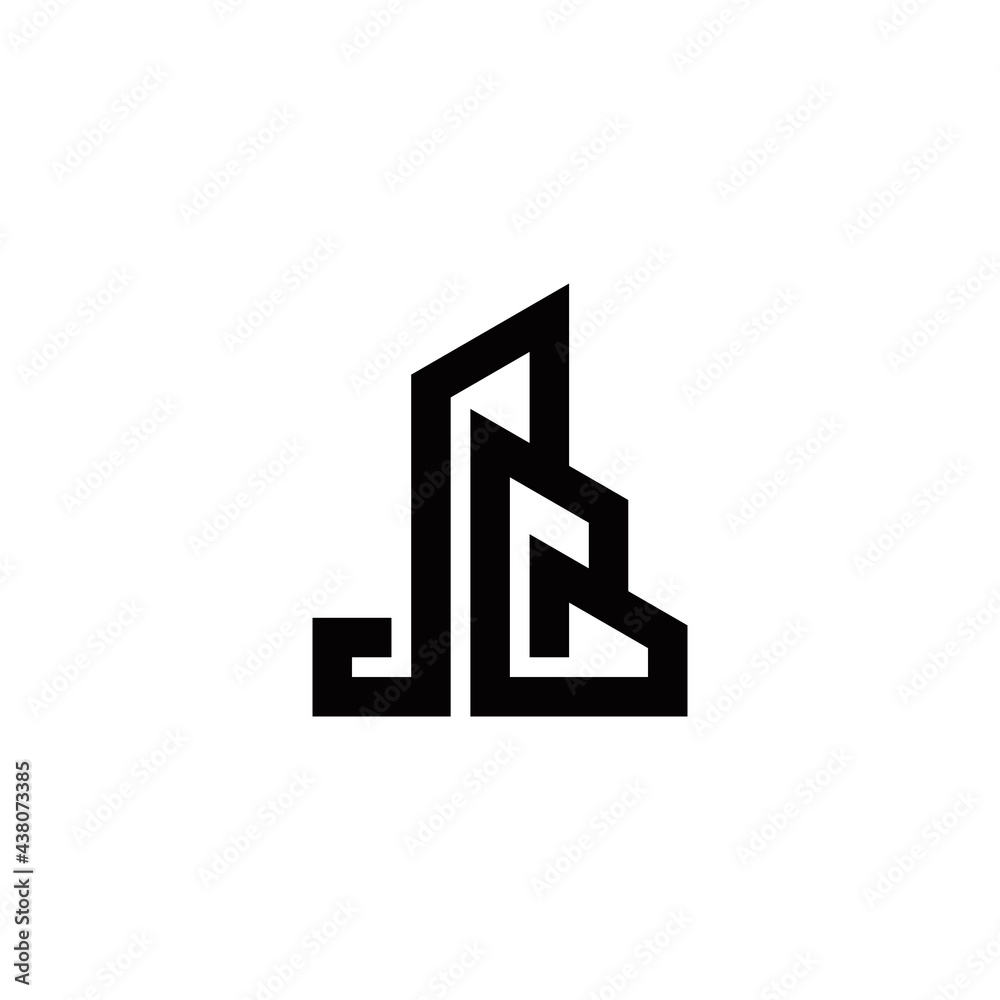 j b jb initial building logo design vector template j b jb initial building logo design vector template
