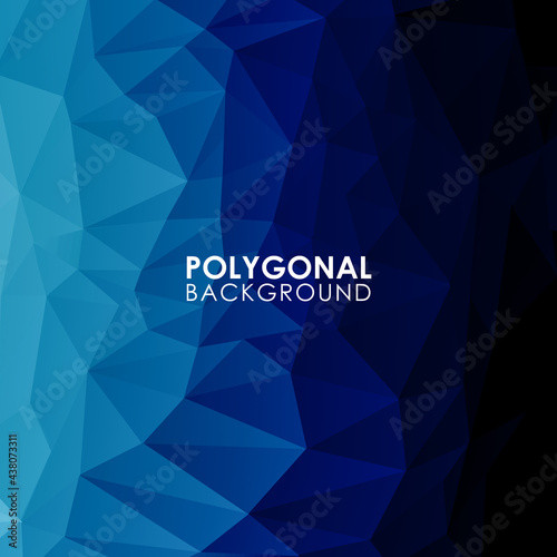 Abstract geometric triangular polygonal style illustration blue graphic background.