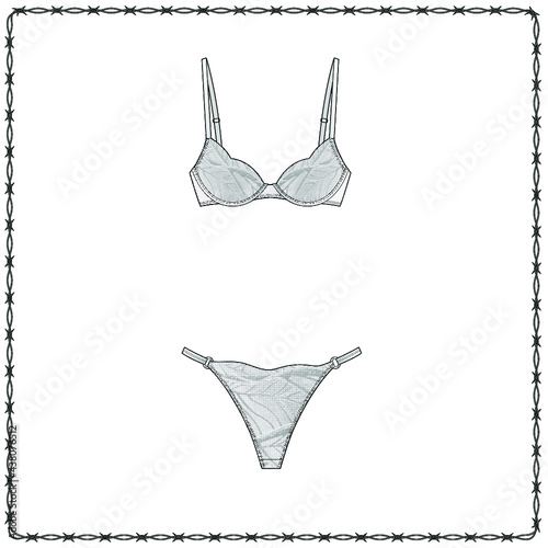 women's lingerie  editable fashion flat sketch for creating new designs mockup
