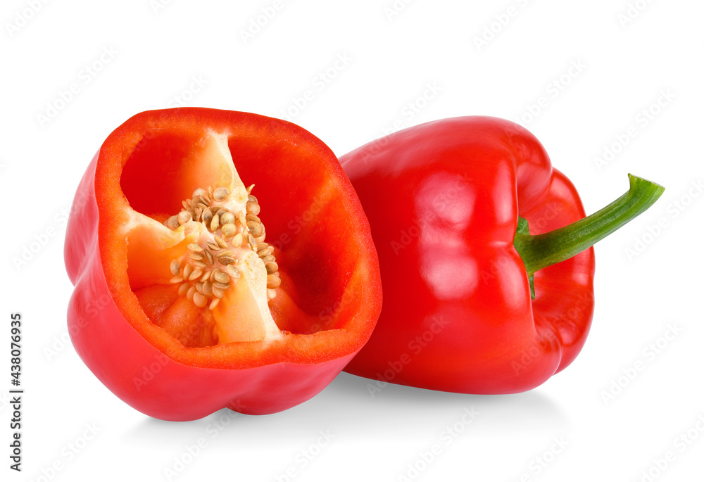 red sweet pepper isolated on white background. full depth of field red sweet pepper isolated on white background. full depth of field
