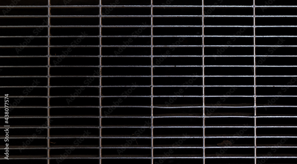 Steel heavy grating background texture.