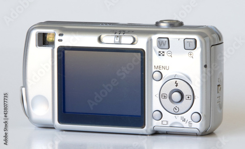 Old digital camera isolated, obsolete and not in use anymore