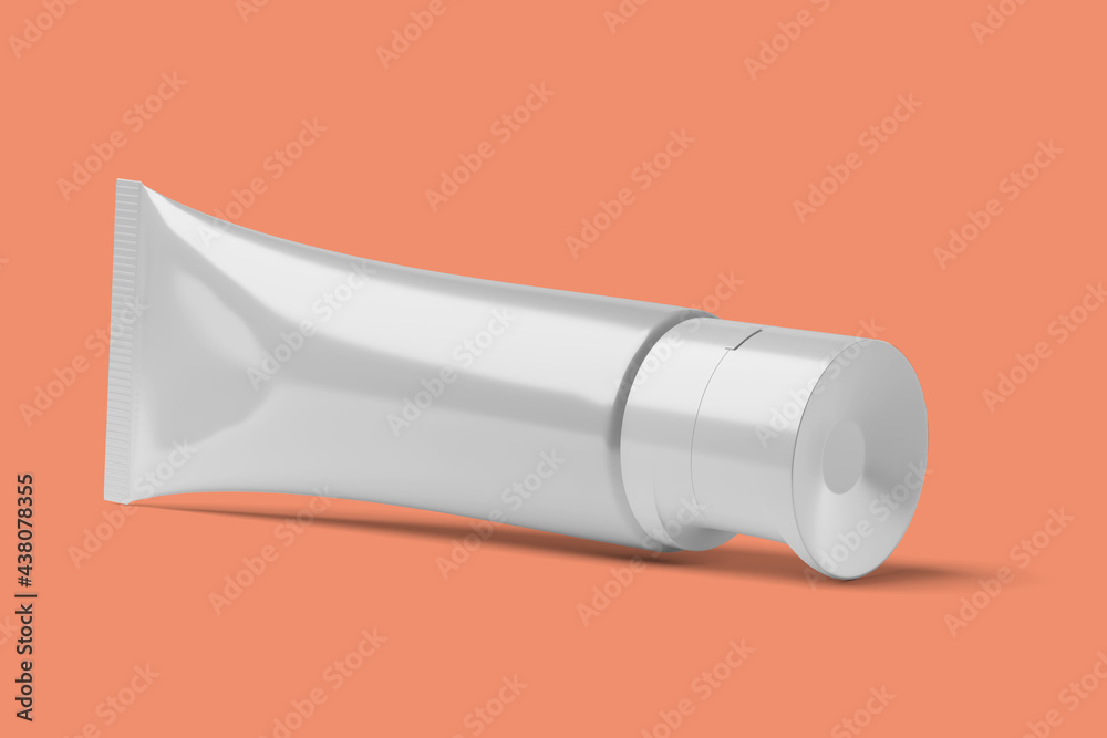 Blank white cosmetic tube isolated on white. Blank white cosmetic tube isolated on white.