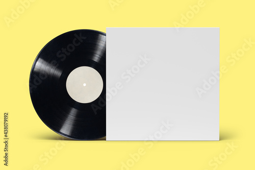 Vinyl record in cardboard cover on isolated background