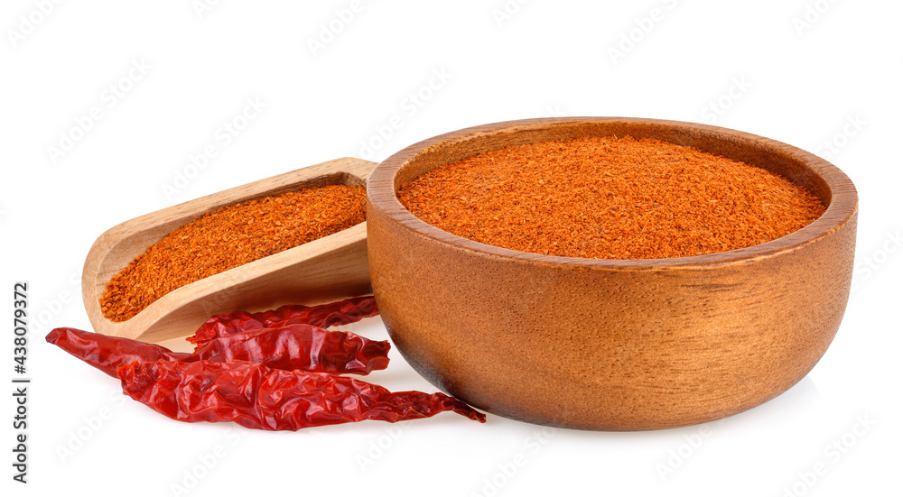 Dried peppers and cayenne pepper on white background Dried peppers and cayenne pepper on white background