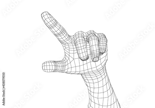 Human hand point with finger. Vector