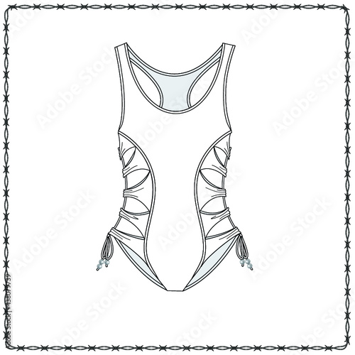 women's lingerie  editable fashion flat sketch for creating new designs mockup