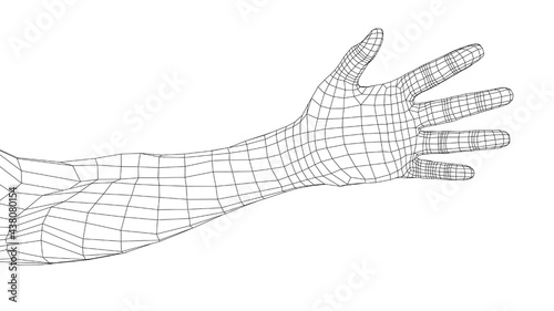 Hand. Vector rendering of 3d