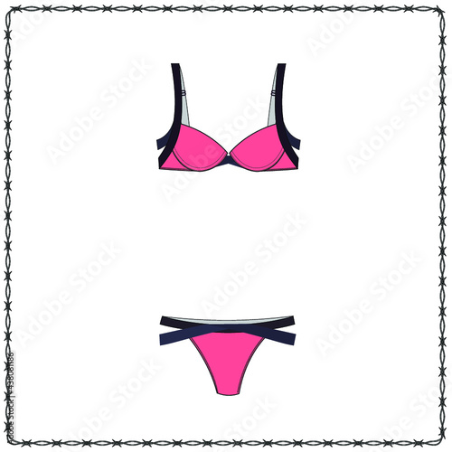 women's lingerie  editable fashion flat sketch for creating new designs mockup