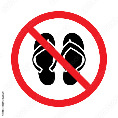 no slipper allowed sign vector