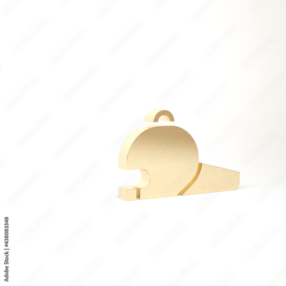 Gold Baseball cap icon isolated on white background. Sport equipment. Sports uniform. 3d illustration 3D render