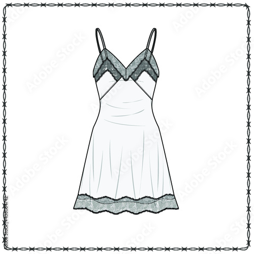 women's lingerie  editable fashion flat sketch for creating new designs mockup