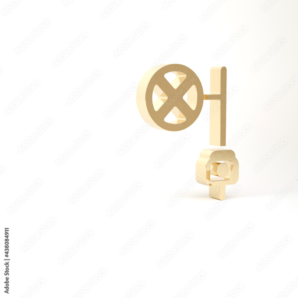 Gold Stop sign with camera icon isolated on white background. Traffic regulatory warning stop symbol. 3d illustration 3D render Gold Stop sign with camera icon isolated on white background. Traffic regulatory warning stop symbol. 3d illustration 3D render