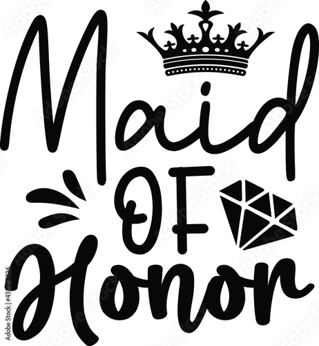 Maid Of Honor, Bridal Party Vector