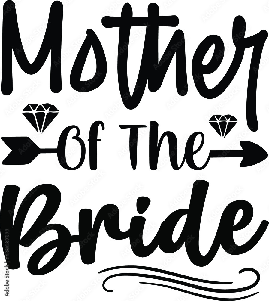 Naklejka premium Mother Of The Bride, Bridal Party Vector