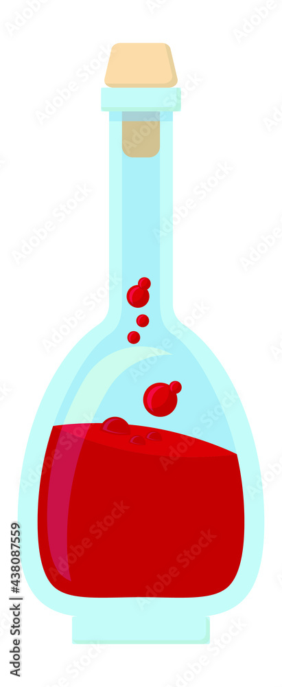 Vector illustration of small vial with red, bubbly liquid inside - Potion of lesser healing - no embellishments Vector illustration of small vial with red, bubbly liquid inside - Potion of lesser healing - no embellishments