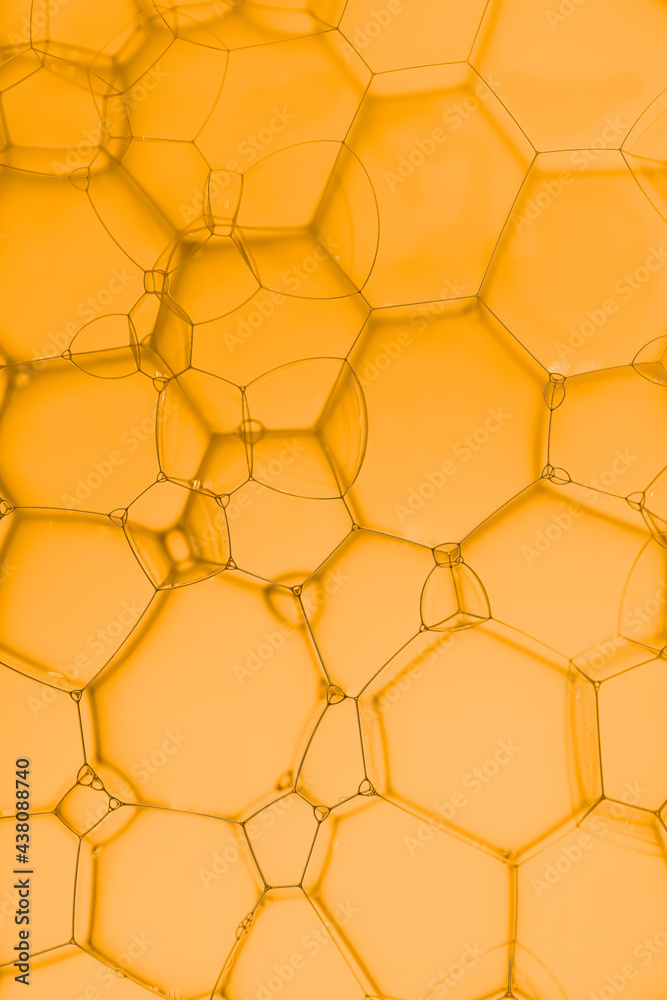 Abstract background with hexagons shape on soup bubble on golden backgrounds. Abstract background with hexagons shape on soup bubble on golden backgrounds.