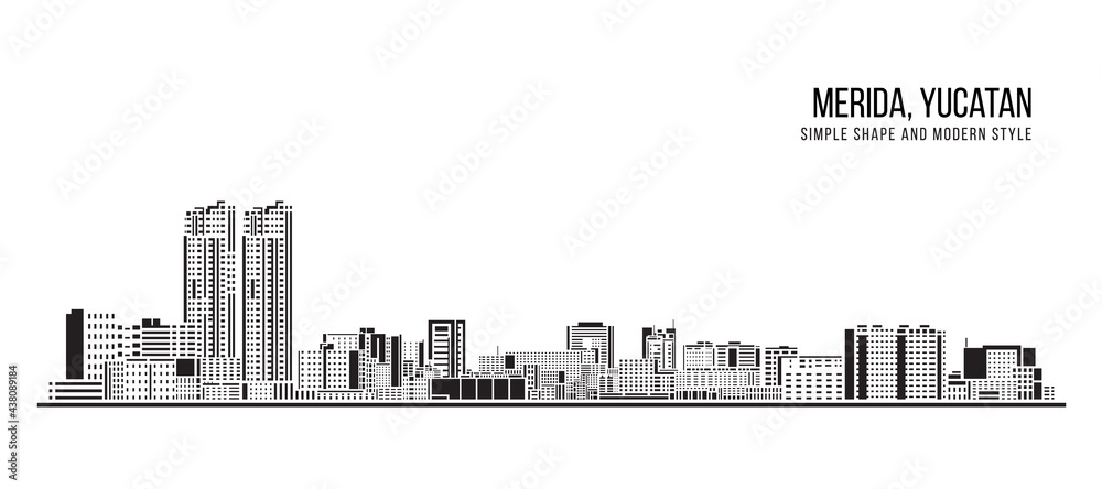 Cityscape Building Abstract Simple shape and modern style art Vector design - Merida city ,Yucatan