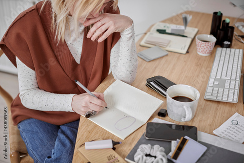 Woman planning finances