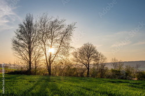 Country landscape in sunshine in Germany