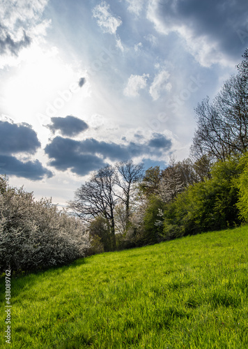 Country landscape in sunshine in Germany