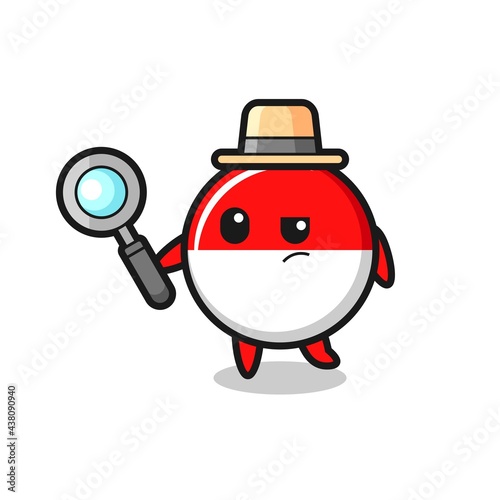 indonesia flag badge detective character is analyzing a case