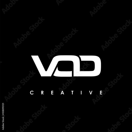 VOD Letter Initial Logo Design Template Vector Illustration