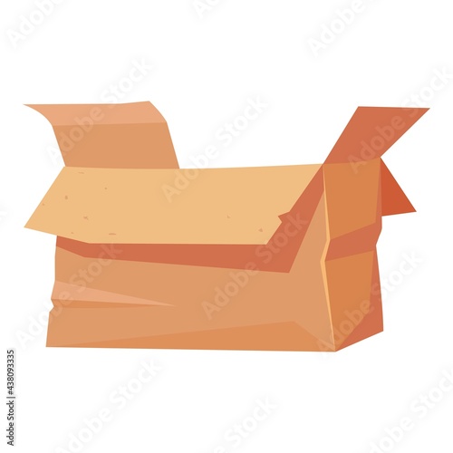 Garbage carton box icon, cartoon style