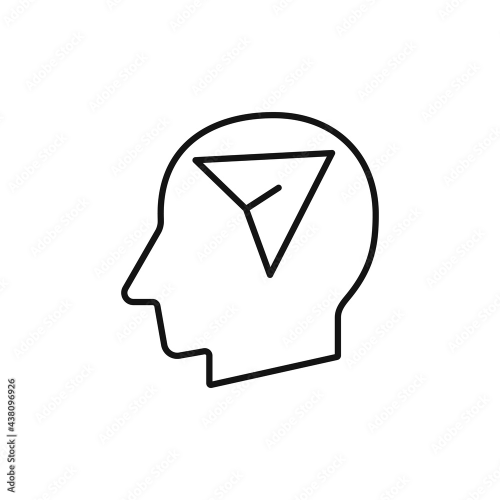 Human head with Send message sign silhouette vector illustration Human head with Send message sign silhouette vector illustration