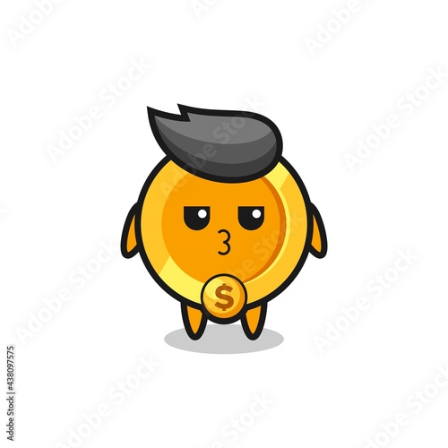 the bored expression of cute dollar currency coin characters © heriyusuf