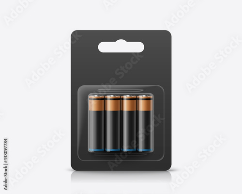 Fotografia, Obraz 3d battery blister pack mock up