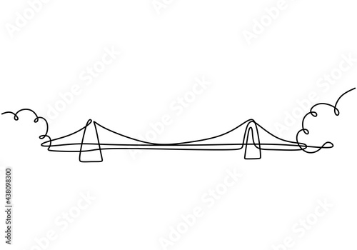 Giant bridge over river. Co...