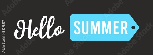 Hello Summer typography design. Special offer discount big sale web banner. Mobile Digital display promotion for social media or website