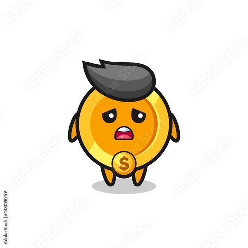 disappointed expression of the dollar currency coin cartoon © heriyusuf
