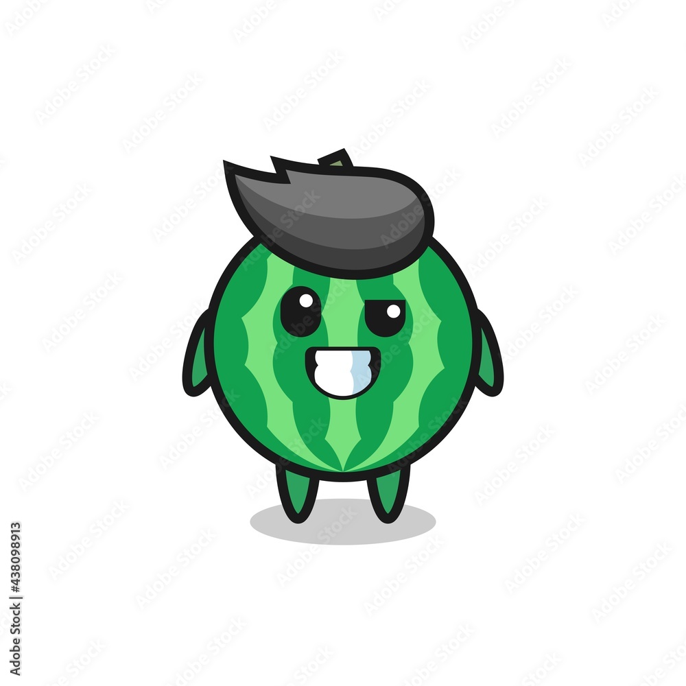 cute watermelon mascot with an optimistic face cute watermelon mascot with an optimistic face