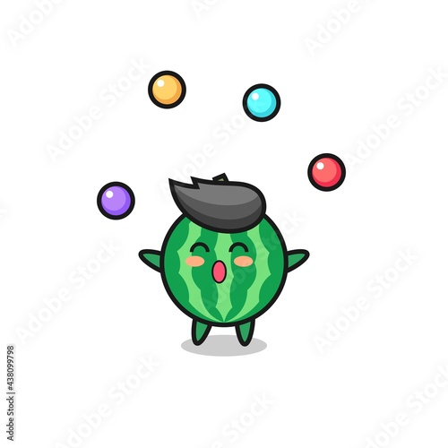the watermelon circus cartoon juggling a ball