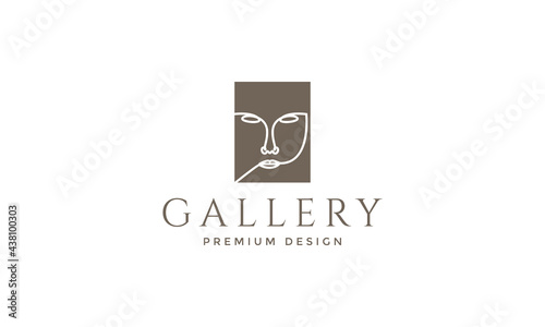 face gallery unique art logo symbol vector icon illustration graphic design