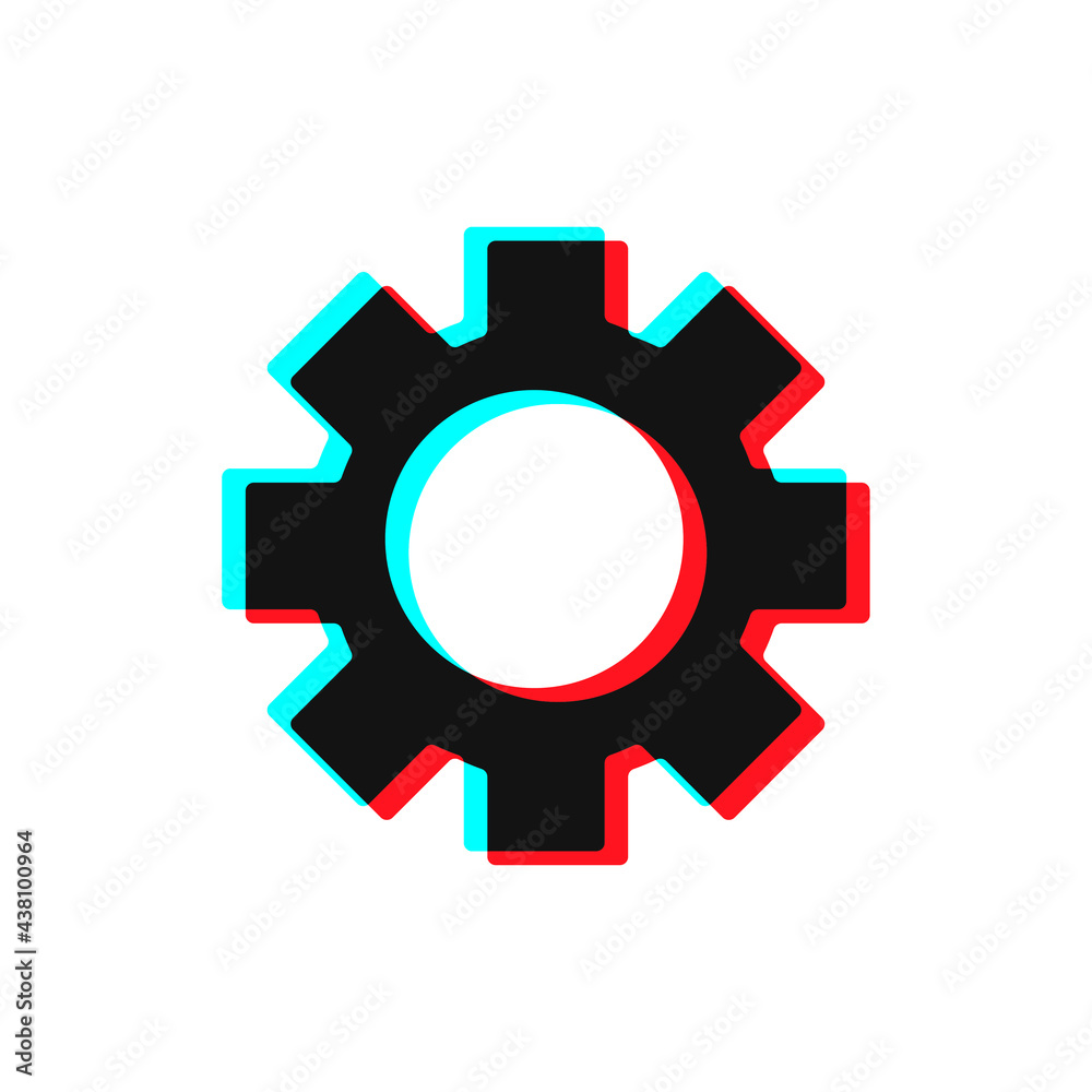 Neon Cog Wheal Gear Mechnical and Industrial Equipment Vector Icon